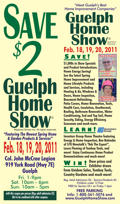 Guelph Home Show © Admission Coupon