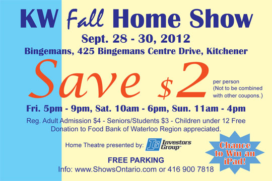 KW Fall Home Show 2012 Admission Coupon